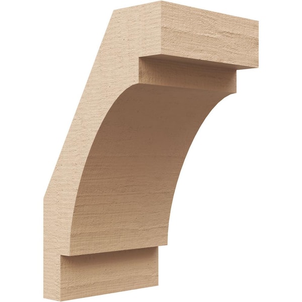 Ekena Millwork 5 in. x 10 in. x 6 in. Merced Rough Cedar Woodgrain Timberthane Polyurethane Knee Brace, Primed