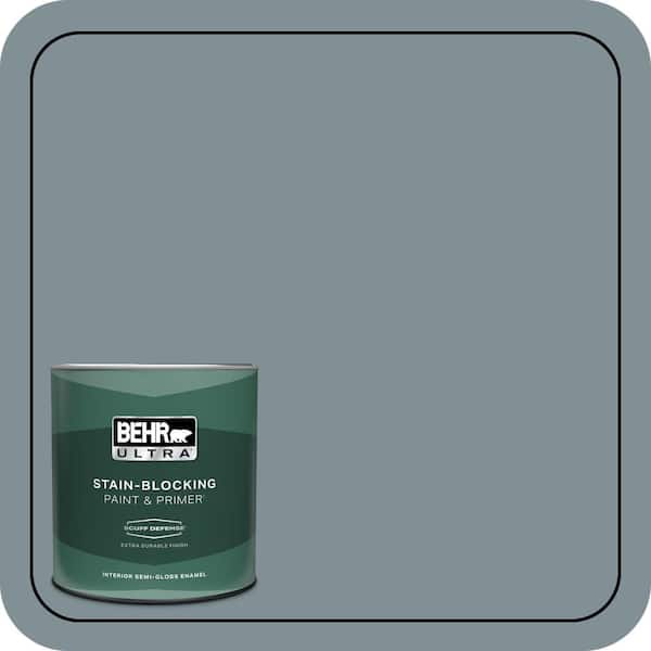 BEHR ULTRA 1 qt. #740F-4 Dark Storm Cloud Extra Durable Semi-Gloss Enamel Interior Paint & Primer