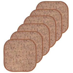 Broadway Square Memory Foam 16 in.x16 in. Non-Slip Back, Chair Cushion (6-Pack), Rust/Brown
