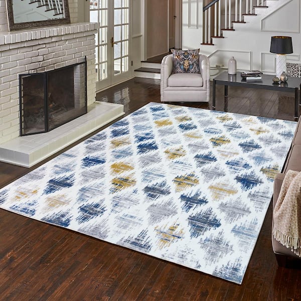 Bowery Mosul Ivory 5 ft. x 7 ft. Trellis Indoor Area Rug