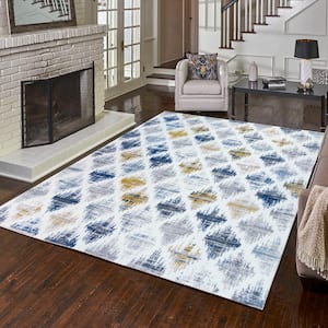 Bowery Mosul Ivory 9 ft. x 13 ft. Trellis Indoor Area Rug