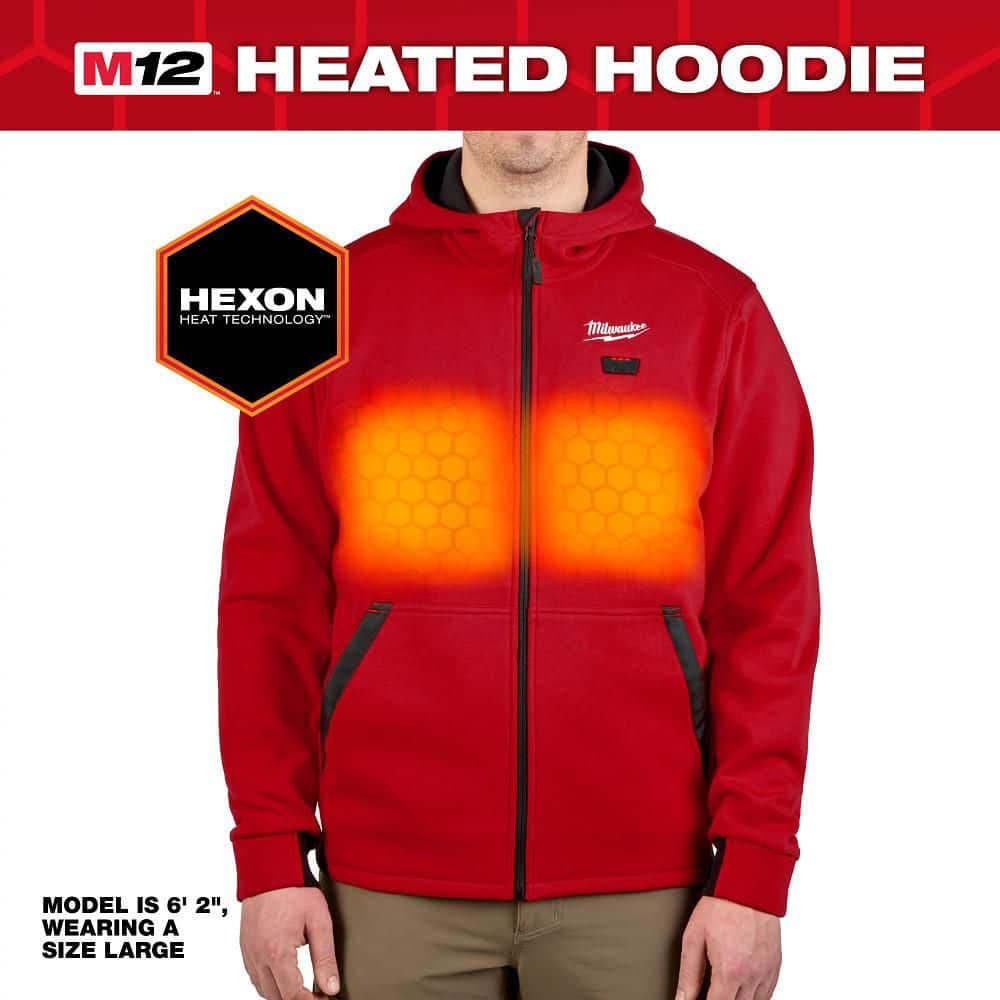 Milwaukee Men's Large M12 12-Volt Lithium Ion Cordless Red Heated