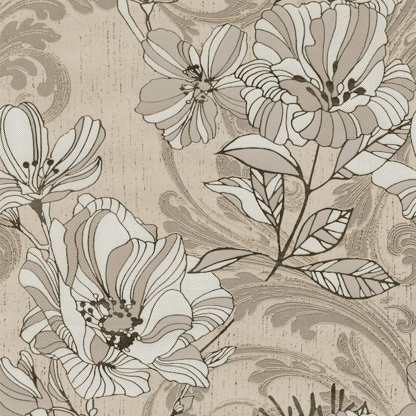 Poppy Print Studio Checker Taupe Wallpaper