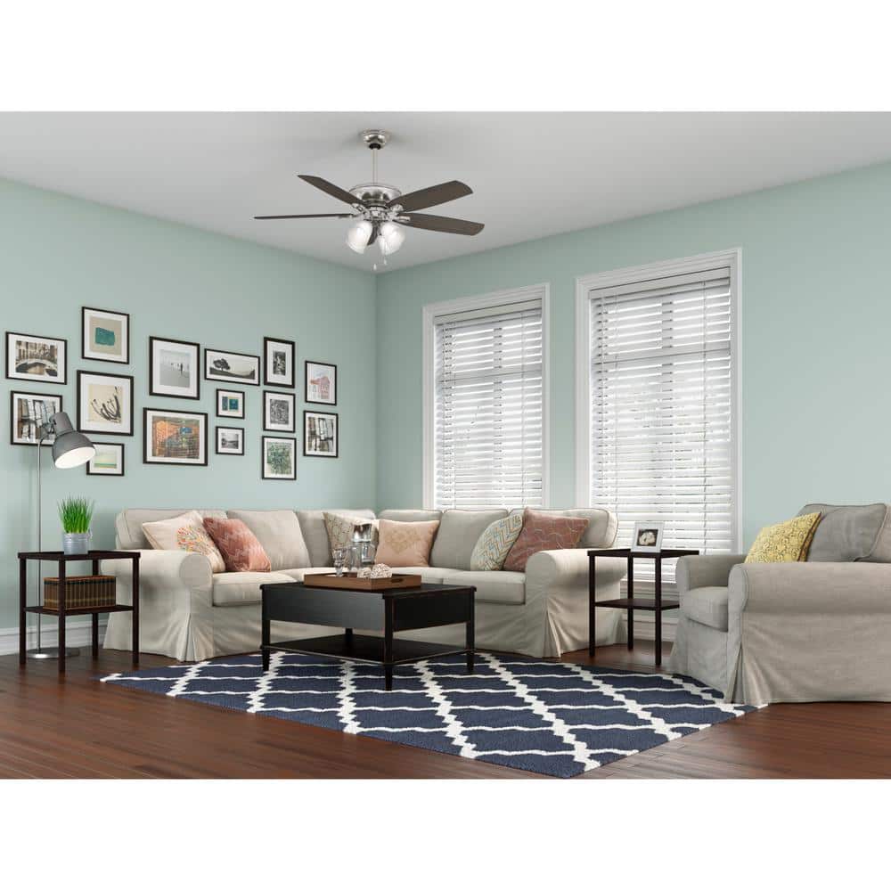 Amberlin 52 in. Indoor Brushed Nickel LED Ceiling Fan with Light Kit price history on PriceWatchPro
