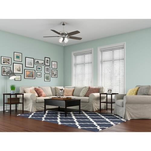 Amberlin 52 in. Indoor Brushed Nickel LED Ceiling Fan with Light Kit Ceiling Fans With Lights