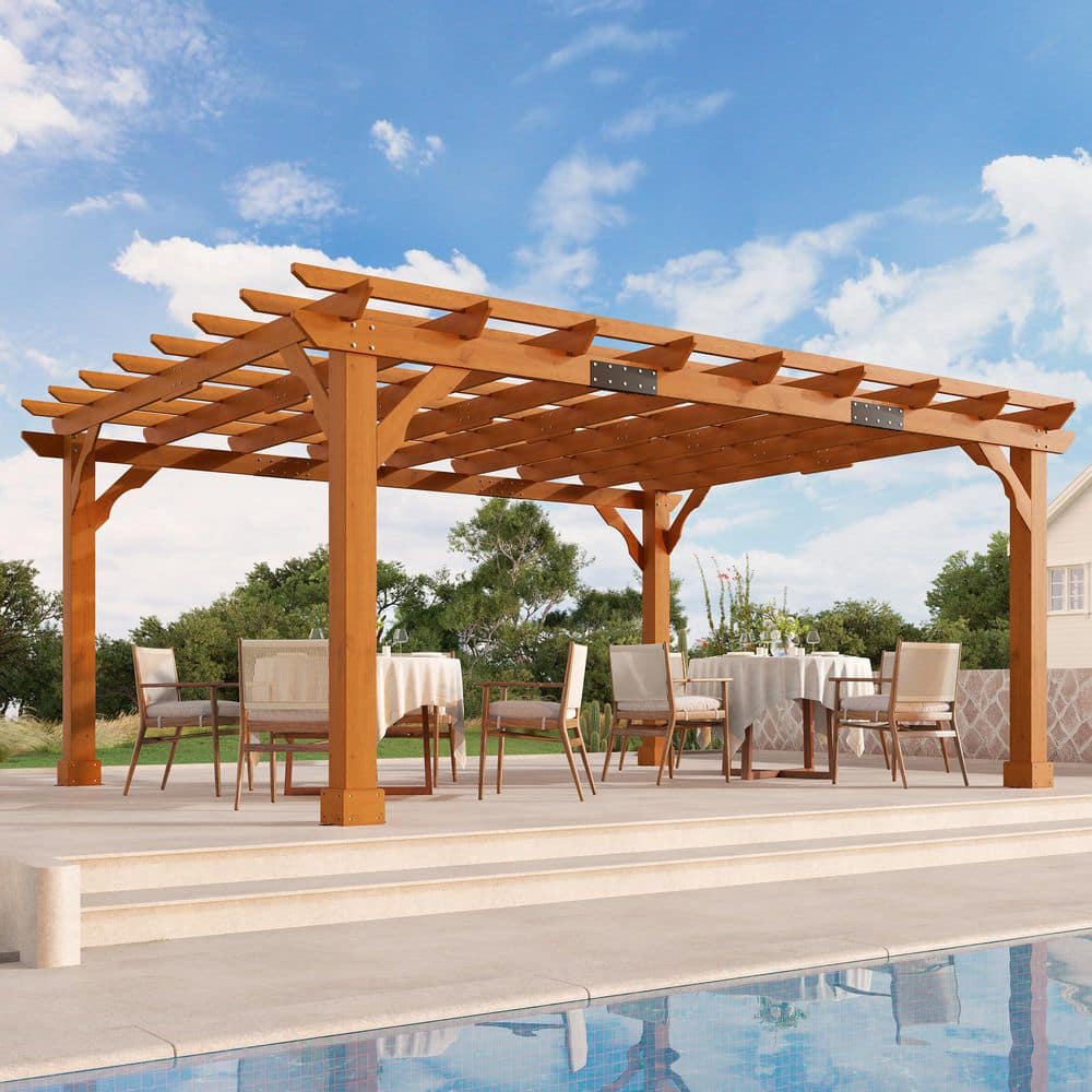Premium 12 ft. x 14 ft. Reddish-Brown Cedar Pergola price history on PriceWatchPro