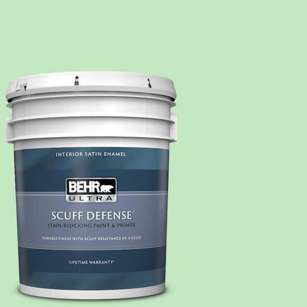 BEHR ULTRA 5 gal. #450A-3 Mountain Mint Extra Durable Satin Enamel Interior Paint & Primer