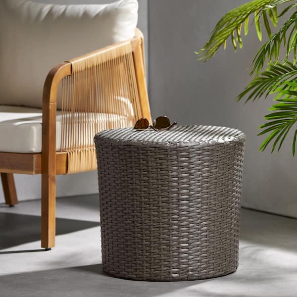 Unbranded Kingstown RD Grey Wicker Outdoor Side Table.