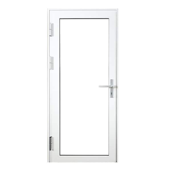 Teza French Door 32 in. x 80 in. White Aluminum French Door Full Lite Left Hand Outswing