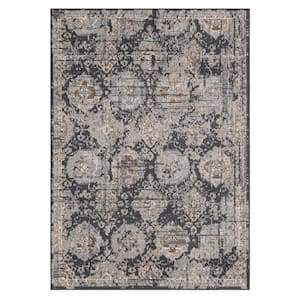 Aurora Slate 5 ft. 3 in. x 7 ft. 6 in. Traditional Ornamental Khotan Area Rug