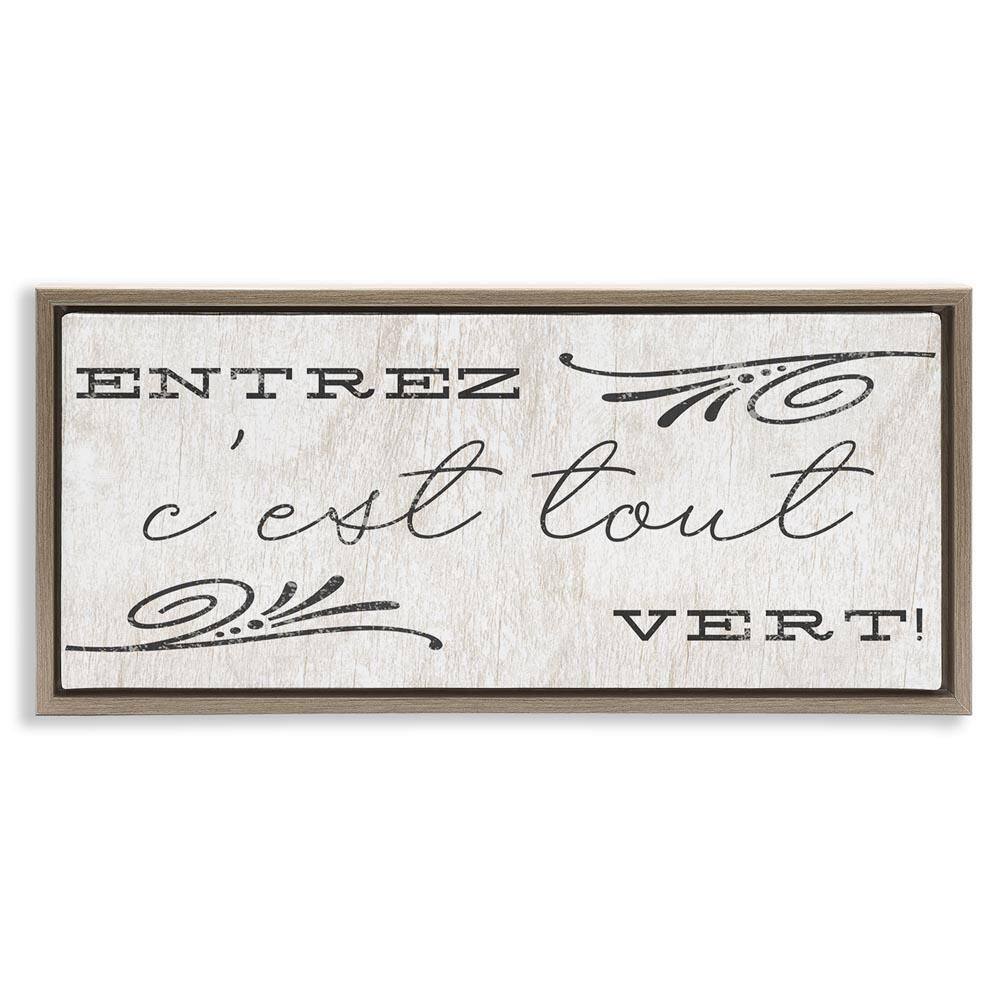 French Come In Phrase by Daphne Polselli Brown Floater Frame Typography Graphic Art Print 14 in. x 31 in. price history on PriceWatchPro
