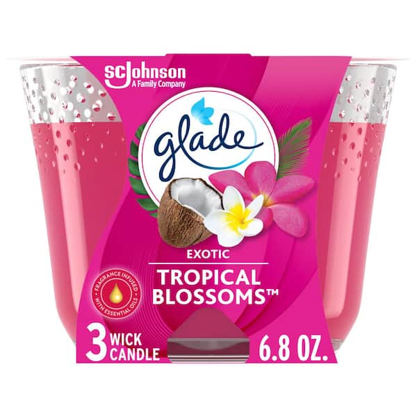 Glade 6.8 oz. 3-Wick Exotic Tropical Blossoms Scented Candle