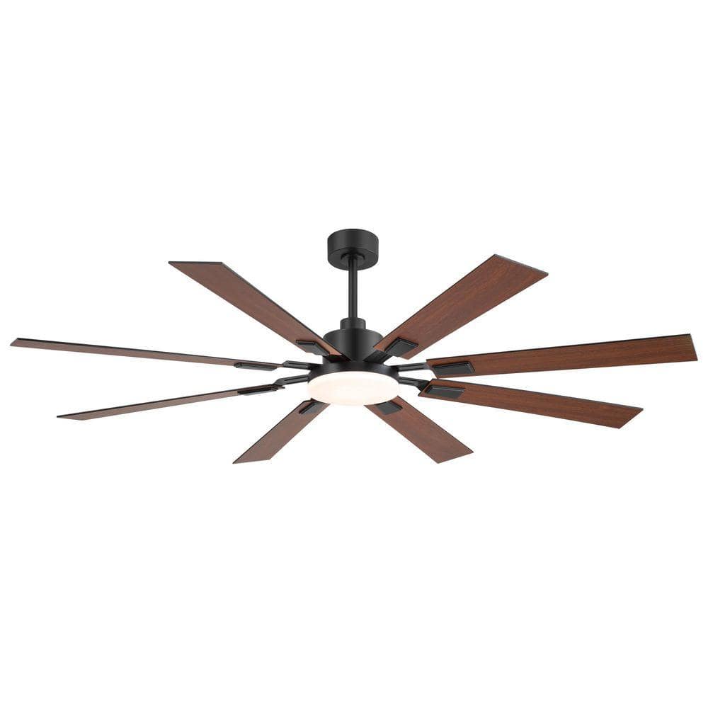 Flashwind 72 in. Smart Indoor Black Downrod Mount Standard Ceiling