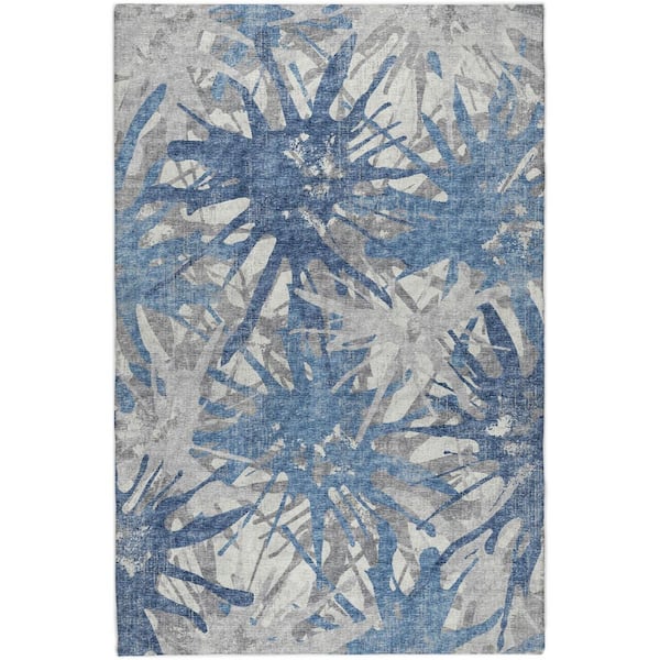 Dream Shag Premium Machine Washable Abstract ADS77 Blue 8 ft. x 10 ft. Area Rug
