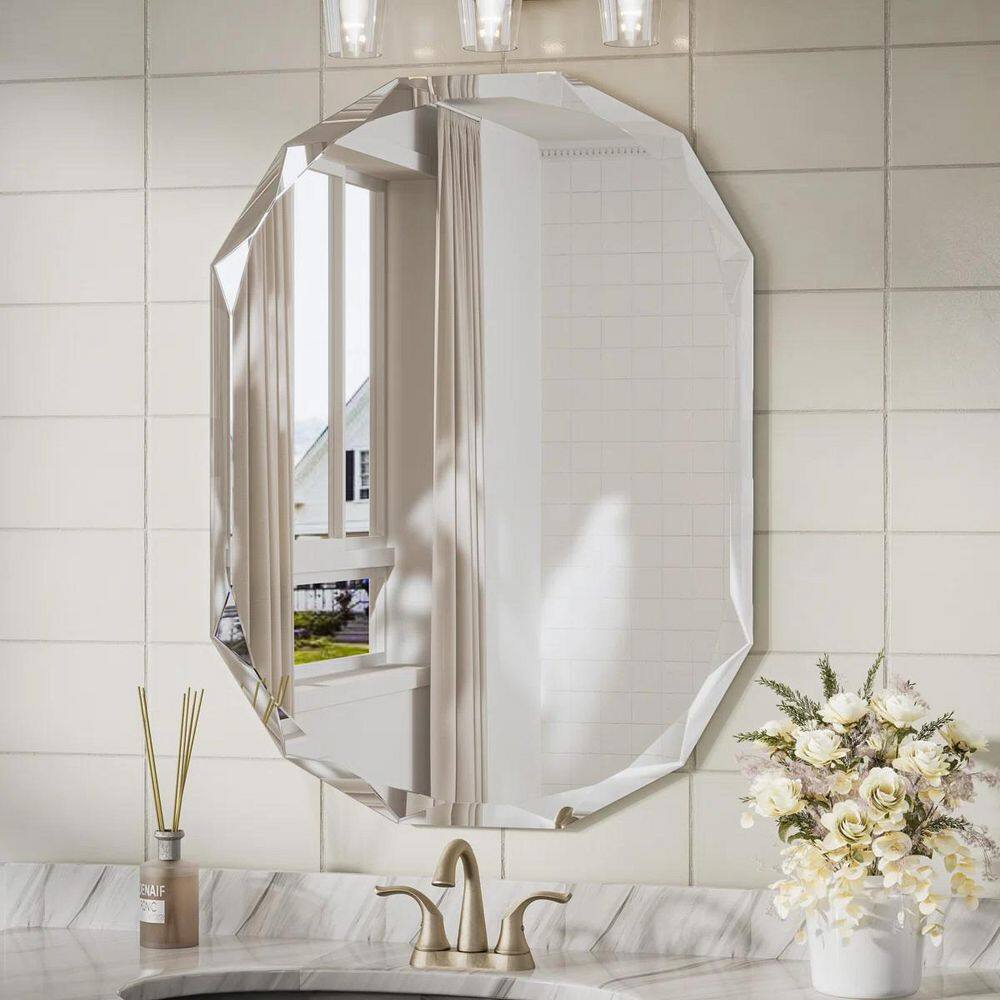 24 in. W x 30 in. H Beveled Frameless Octagon Wall Mirror Bathroom Vanity Mirror price history on PriceWatchPro