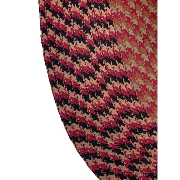 Alpine Braid Collection Burgundy Stripe 24" x 108" 100% Polypropylene Reversible Indoor Runner Rug