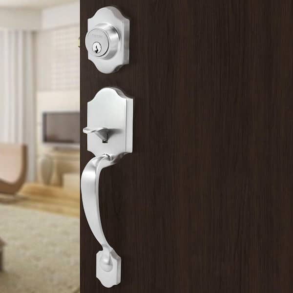 TOLEDO Single Cylinder Satin Nickel Door Handleset V1600CO