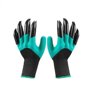 10 in. Waterproof Garden Gloves with Claws for Digging Planting and Yard Work 1-Pair