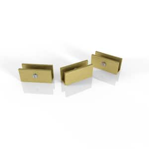 78 in. Single Fixed Panel Hardware Pack in Satin Brass