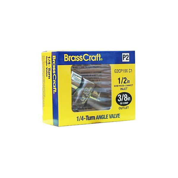 1/2 in. Press Connect Inlet x 3/8 in. Compression Outlet 1/4 Turn Angle Valve