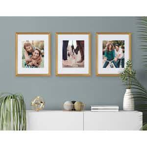 Adlynn 11 in. x 14 in. matted to 8 in. x 10 in. Gold Picture Frames (Set of 4)