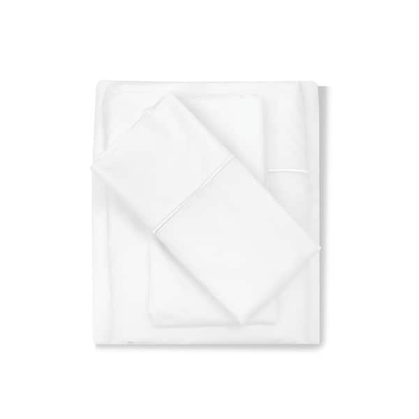 SensorPEDIC Ice Cool 4-Piece White 400 Thread Count Cotton/Nylon Queen Sheet Set