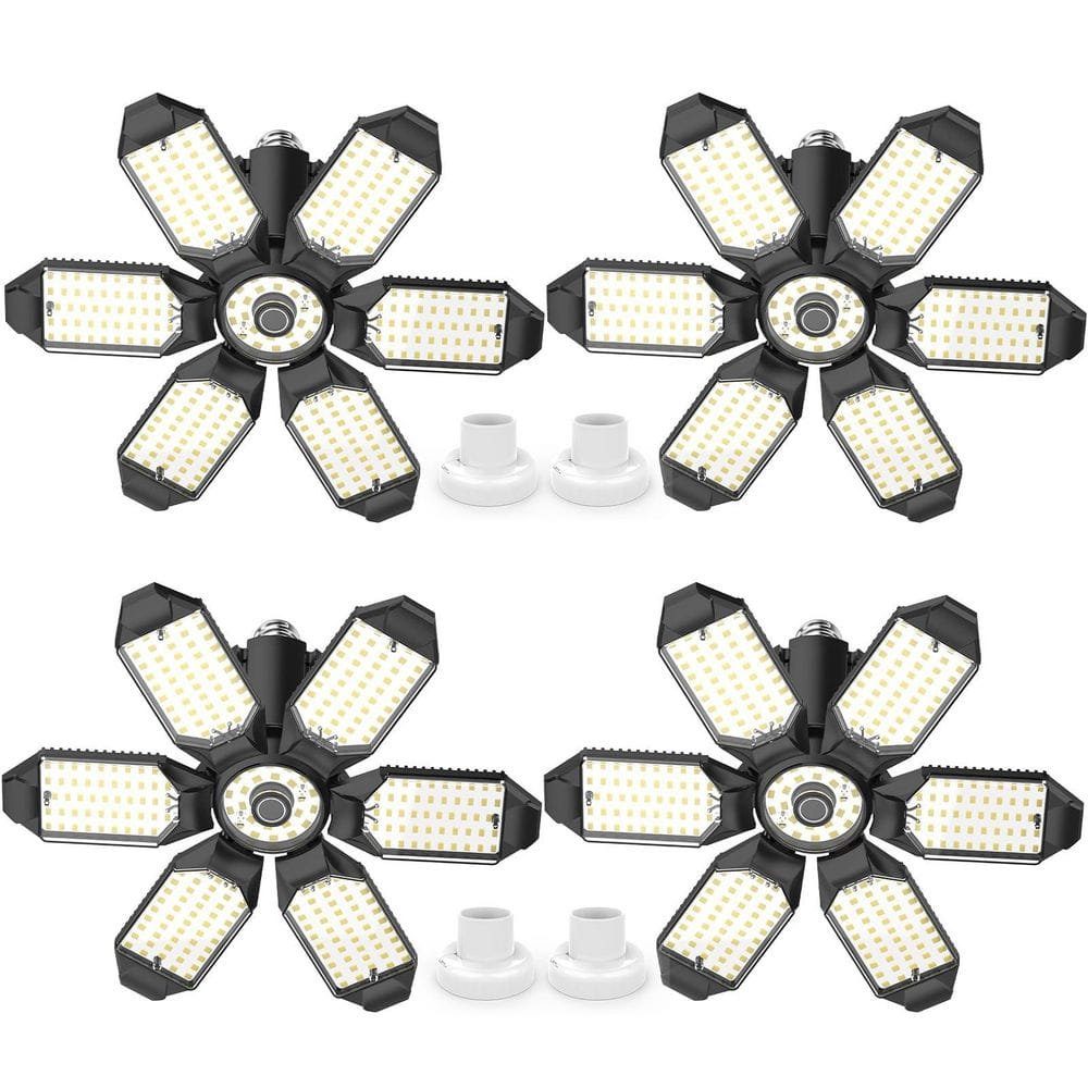 4-Pack 0.9ft. 200-Watt Black Led Shop Lights, E26/E27 Base, 6500K Super Bright, 22000LM Deformable Garage Light price history on PriceWatchPro