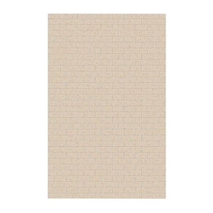 Subway Tile 62 in. x 96 in. 1-Piece Easy Up Adhesive Shower Panel in Bermuda Sand