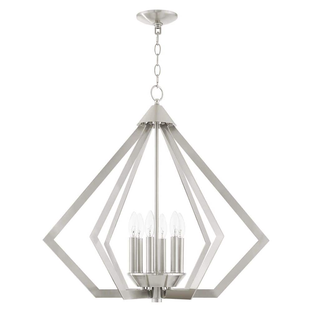 Prism 26" Brushed Nickel 6-Light Steel Chandelier