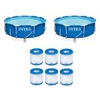 10 ft. x 30 in. Swimming Pool Set with Filter Pump (2-Pack) Filter Cartridge(6-Pack), 1.2 lbs. Product Weight