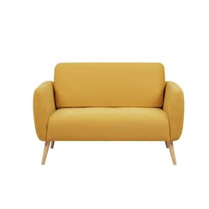 57.5 in. W Yellow Upholstered Polyester Modern Design Home Loveseat Sofa