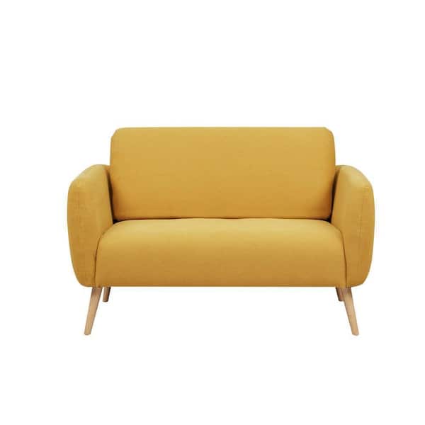 Cesicia 57.5 in. W Yellow Upholstered Polyester Modern Design Home Loveseat Sofa