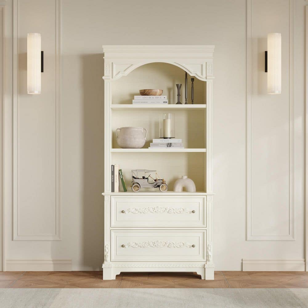 ヴィンテージ　プフ　zarabiadeco FUFU&GAGA Antique Oak Finish 78.7 in. Accent Storage Cabinet with