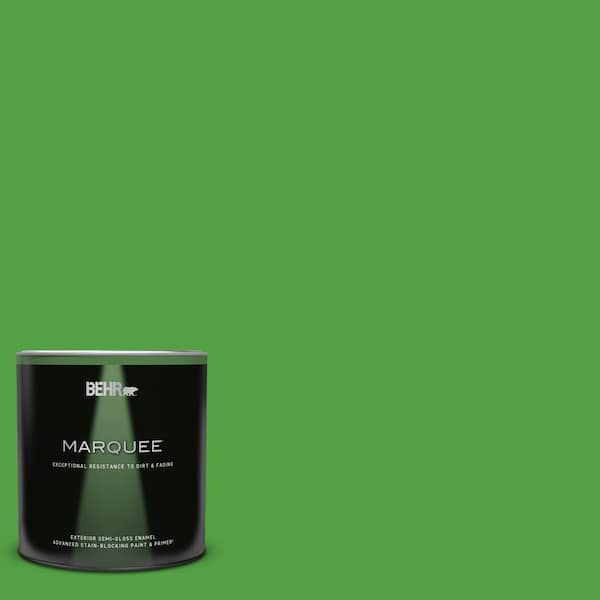 BEHR MARQUEE 1 qt. #S-G-440 Green Acres Semi-Gloss Enamel Exterior Paint & Primer