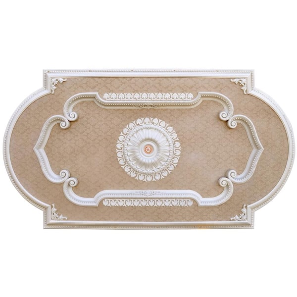 AFD 94 in. x 3 in. x 51 in. Blanco Rectangular Chandelier Polysterene Ceiling Medallion Moulding