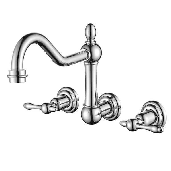 SUMERAIN Vintage Double Handle Claw Foot Tub Faucet with Corrosion Resistant in Chrome