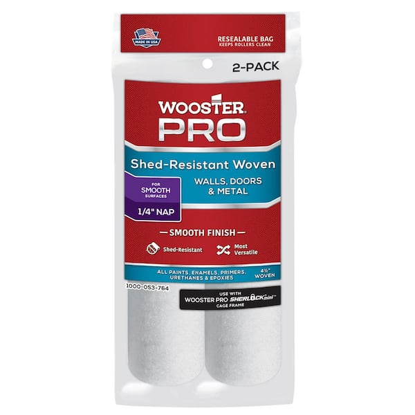 Wooster 4-1/2 in. x 1/4 in. High-Density Pro Woven Mini Roller Covers (2-Pack)