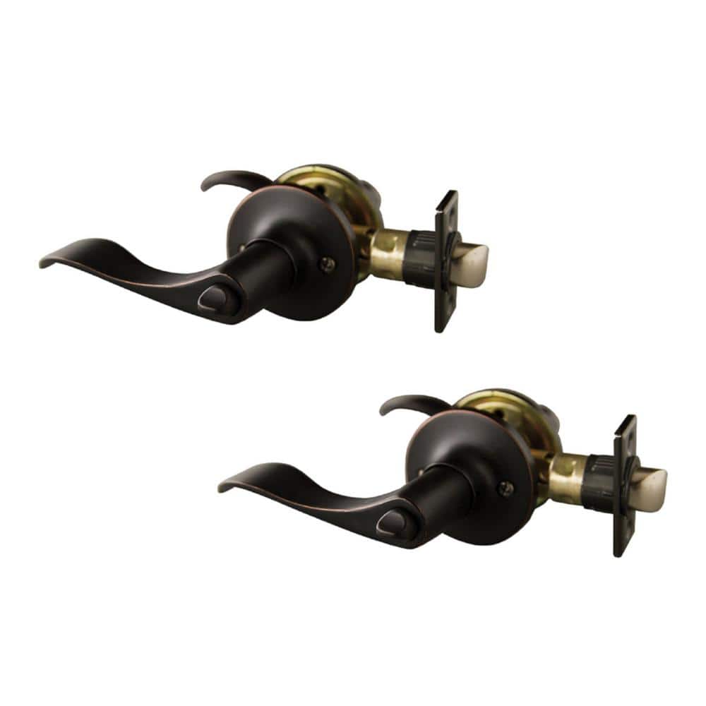 Stratford Oil Rubbed Bronze Privacy Bed/Bath Door Handle with Universal 6-Way Latch (2-Pack) price history on PriceWatchPro
