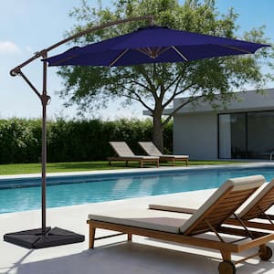 international caravan 10 ft patio umbrellas GRANDPATIO Duo Sidepost Aluminum Cantilever Outdoor Umbrella Comes in two pieces for easy storage 10 ft Patio Umbrellas -