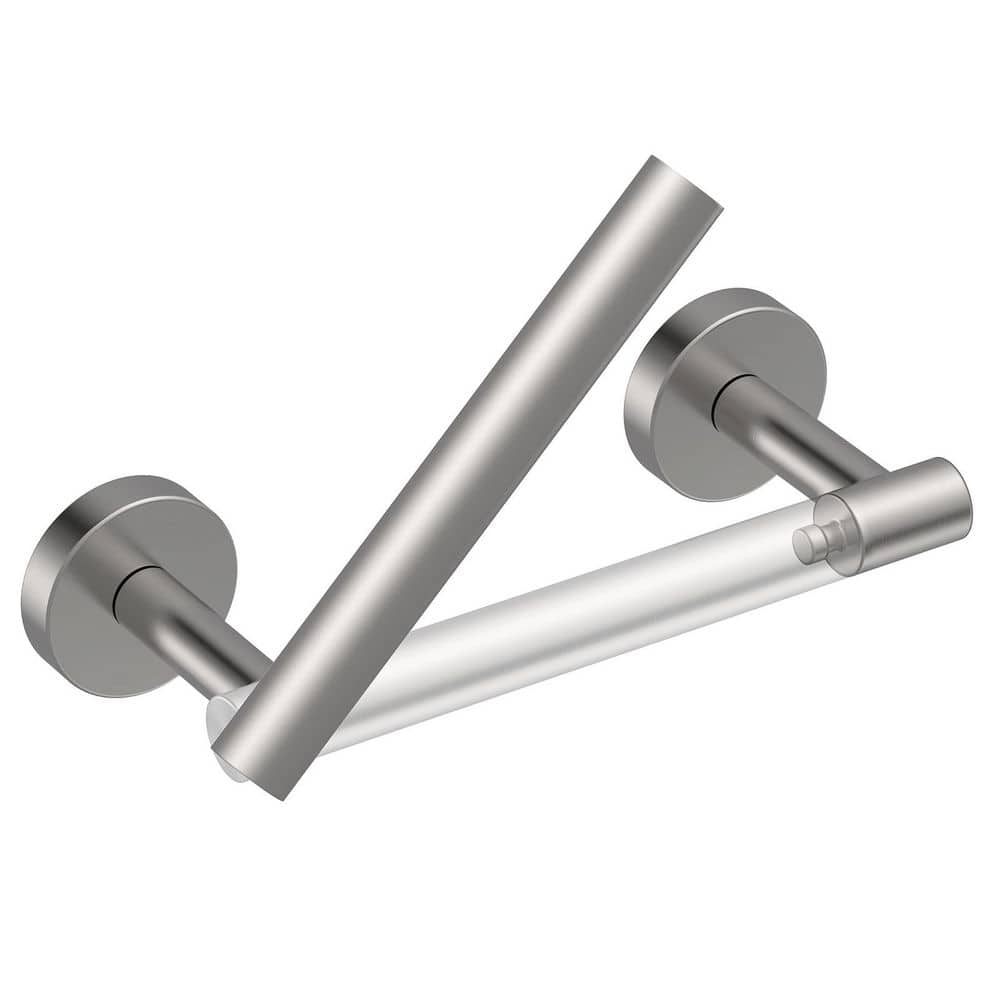 Double Post Pivoting Wall Mounted Towel Bar Toilet Paper Holder in Brushed Nickel price history on PriceWatchPro