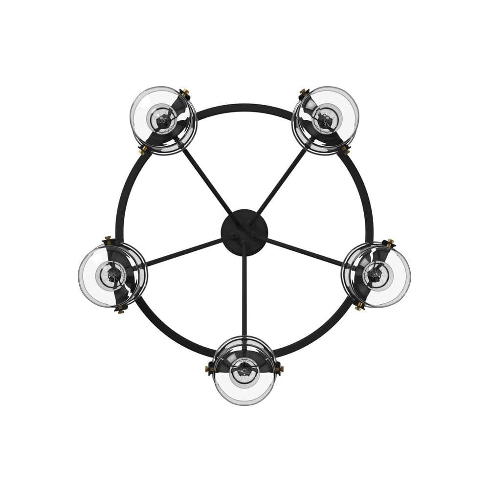Jaxon 25" Bronze and Brass 5-Light Chandelier