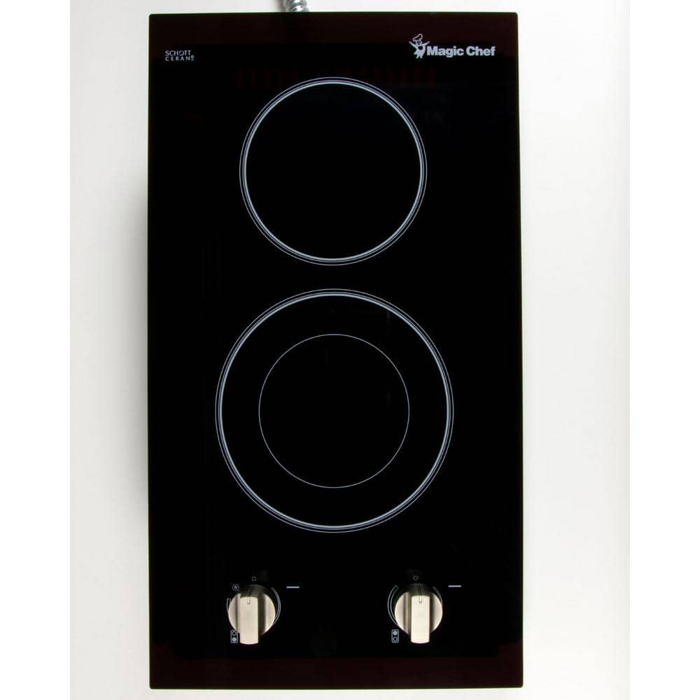 Magic Chef 12 in. Radiant Electric Ceramic Glass Cooktop in Black with 2 Elements Including Dual Radiant Element