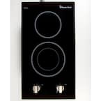 12 in. Radiant Electric Ceramic Glass Cooktop in Black with 2 Elements Including Dual Radiant Element