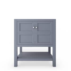Alicia 29.25 in. W x 21.75 in. D x 32.75 in. H Bath Vanity Cabinet without Top in Matte Gray with Chrome Knobs