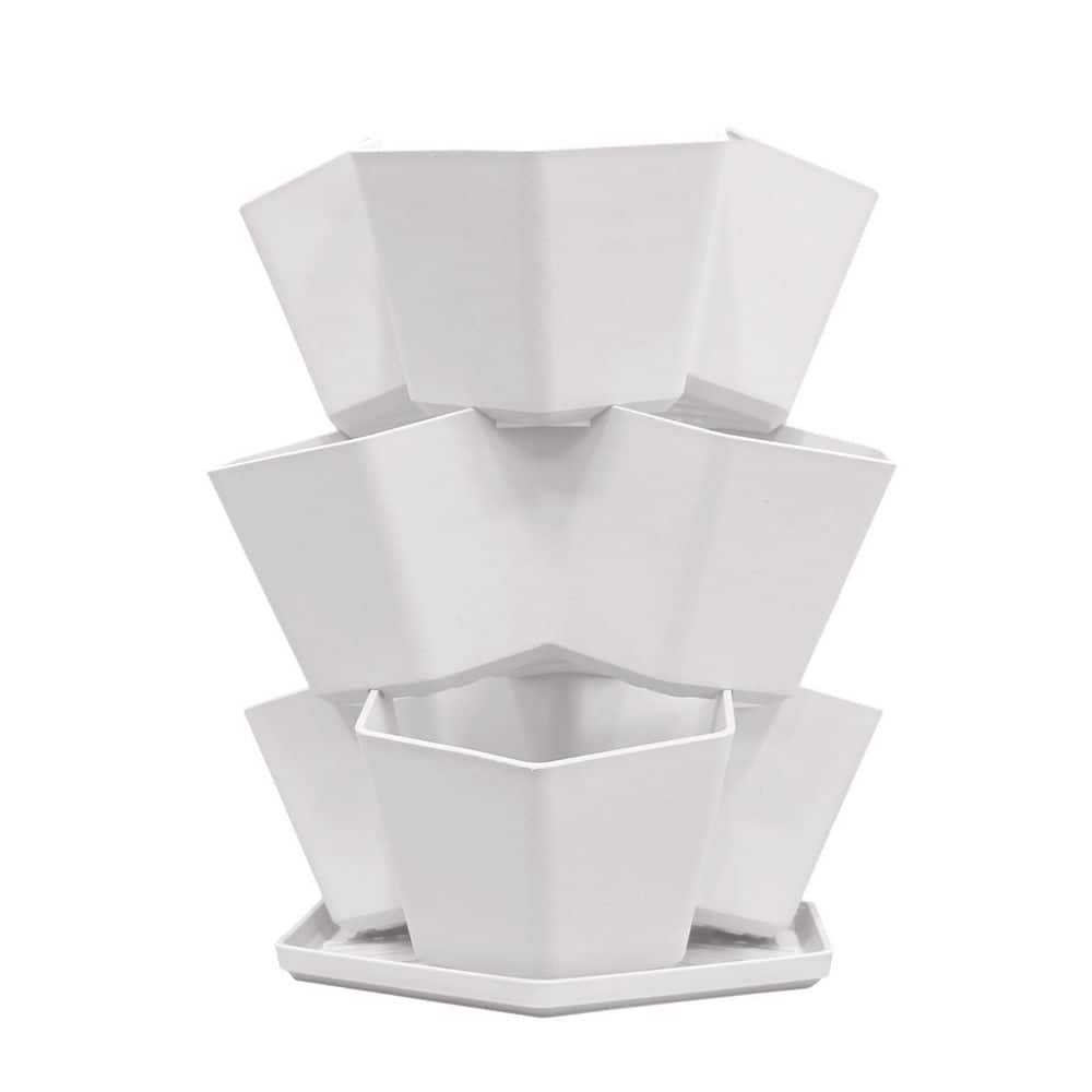 13 in. x 11 in. 3-Tier Stackable Planter in Eggshell price history on PriceWatchPro