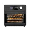 16 qt. Air Fryer Oven Ariawave Mini Stainless Steel with Rotating Rotisserie, Matte Black / Stainless