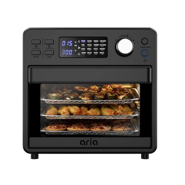 16 qt. Air Fryer Oven Ariawave Mini Stainless Steel with Rotating Rotisserie