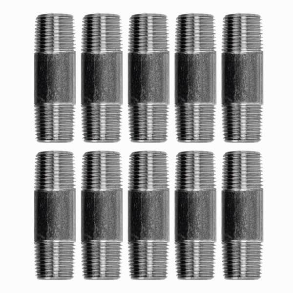 PIPE DECOR 3/8 in. x 2 1/2 in. Black Steel Nipple (10-Pack)