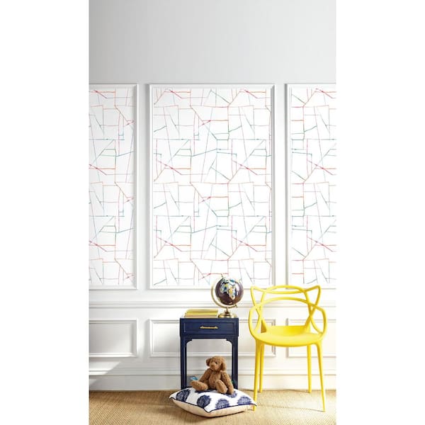 Watercolor Geo Paper Strippable Roll (Covers 56 sq. ft.)