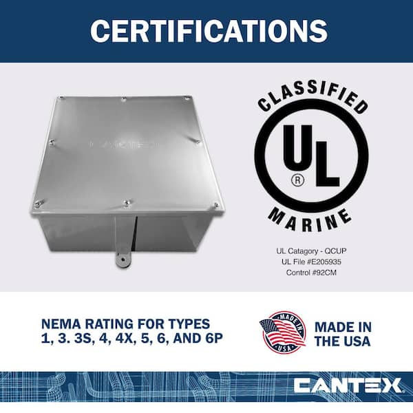 Cantex 12 in. x 12 in. x 6 in. Junction Box R5133713 - The Home Depot